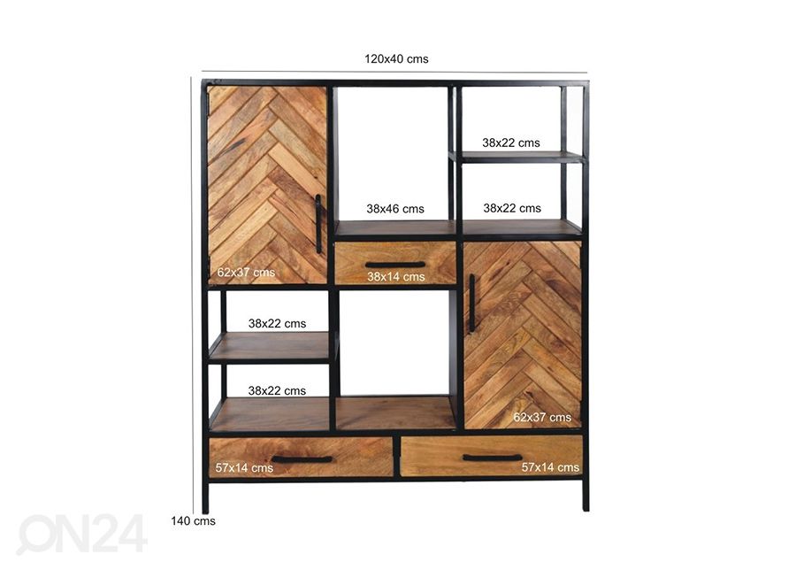 Kaappi/hylly Brooklyn 120 cm kuvasuurennos
