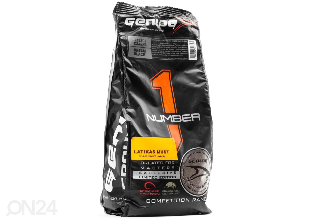 Kalanrehu Genlog no. 1 1 kg lahna, musta kuvasuurennos