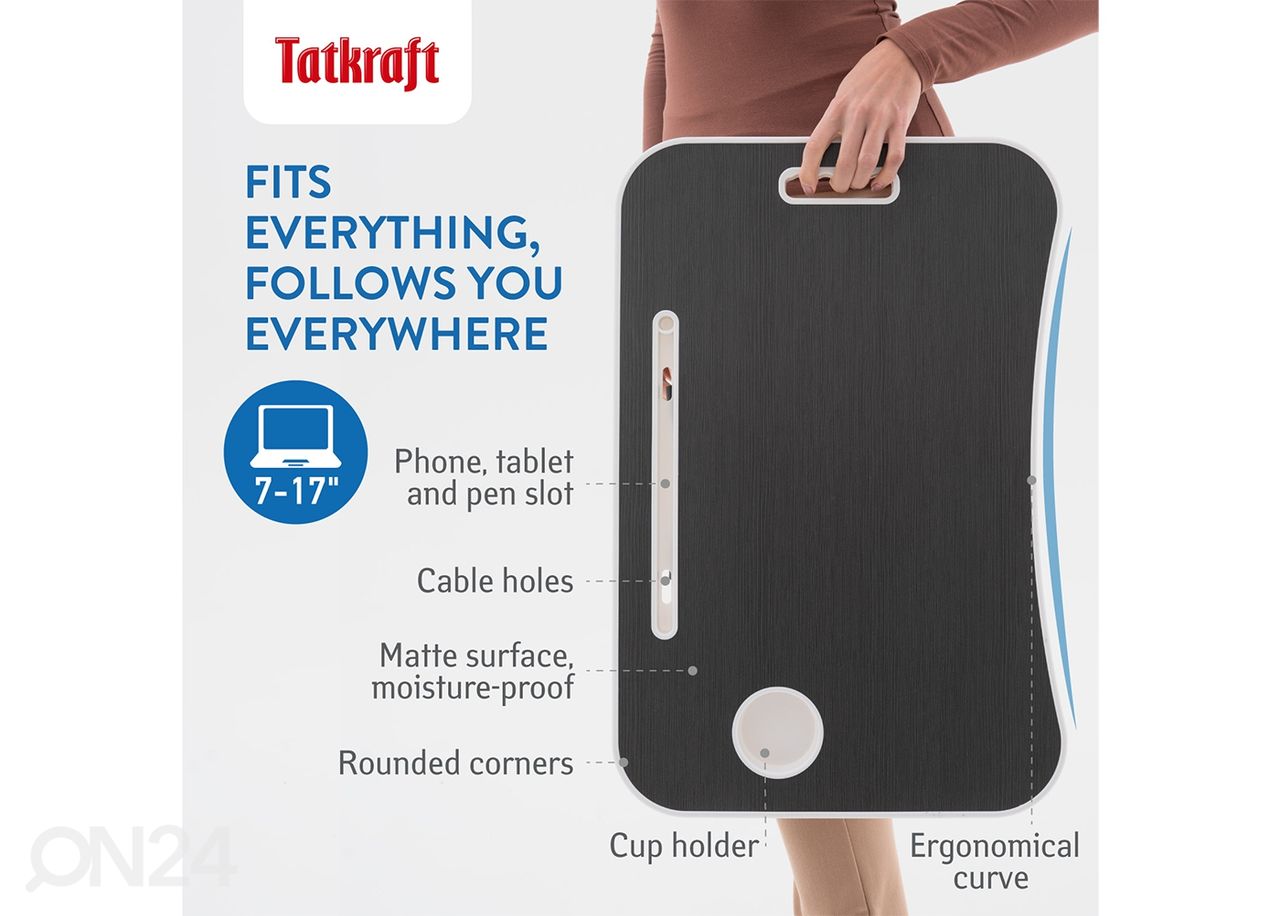 Kannettavan tietokoneen teline / tarjoilualusta Tatkraft Casper kuvasuurennos