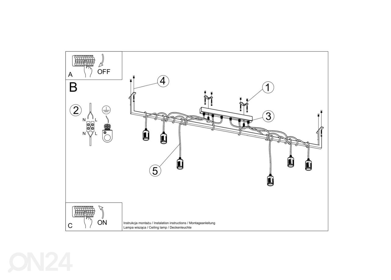 Kattokruunu Salamanca 6, musta kuvasuurennos