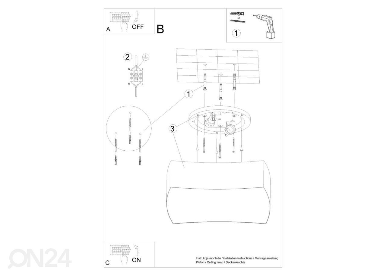 Kattovalaisin Square 1, valkoinen kuvasuurennos
