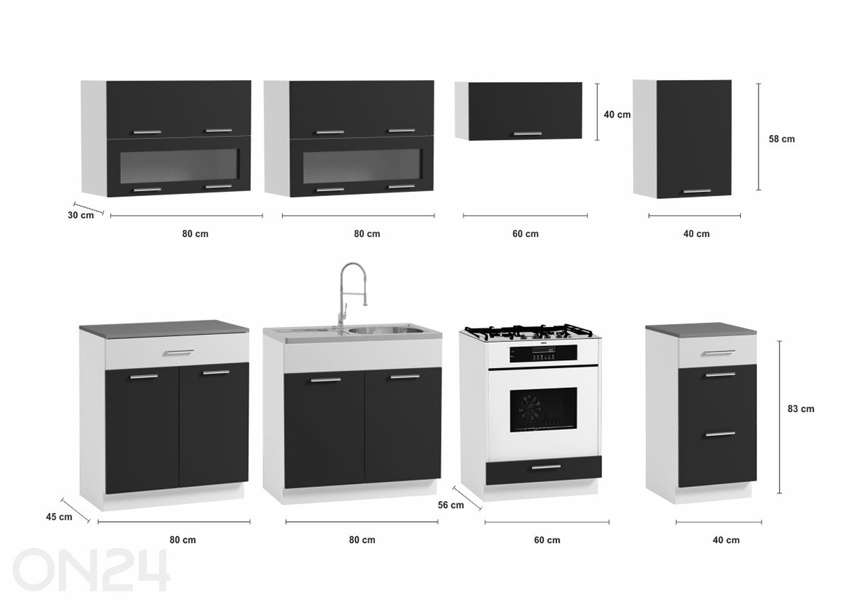 Keittiökalusteet 260 cm kuvasuurennos