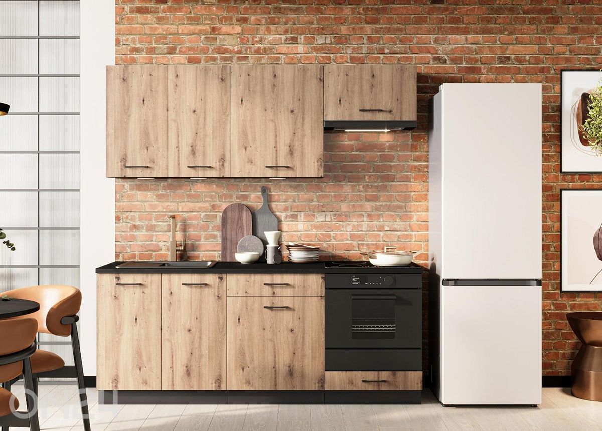 Keittiökalusteet Annika 200 cm + LED kuvasuurennos
