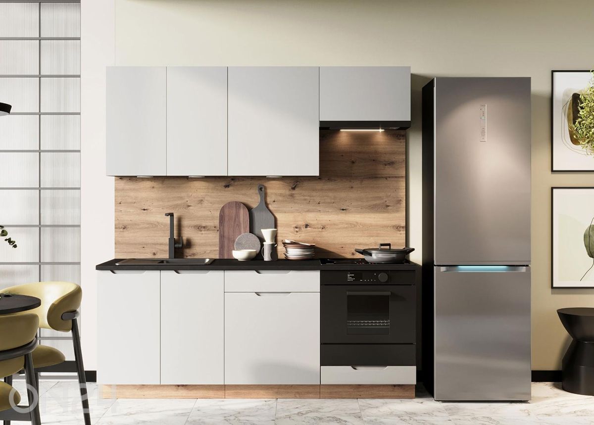 Keittiökalusteet Isabela 200 cm + LED kuvasuurennos