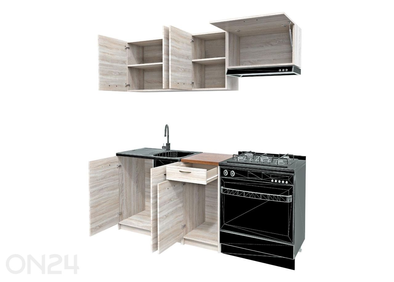 Keittiökalusteet Melani 180 cm + LED kuvasuurennos