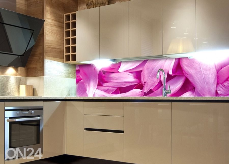 Keittiön välitila Violet petals 350x60 cm kuvasuurennos