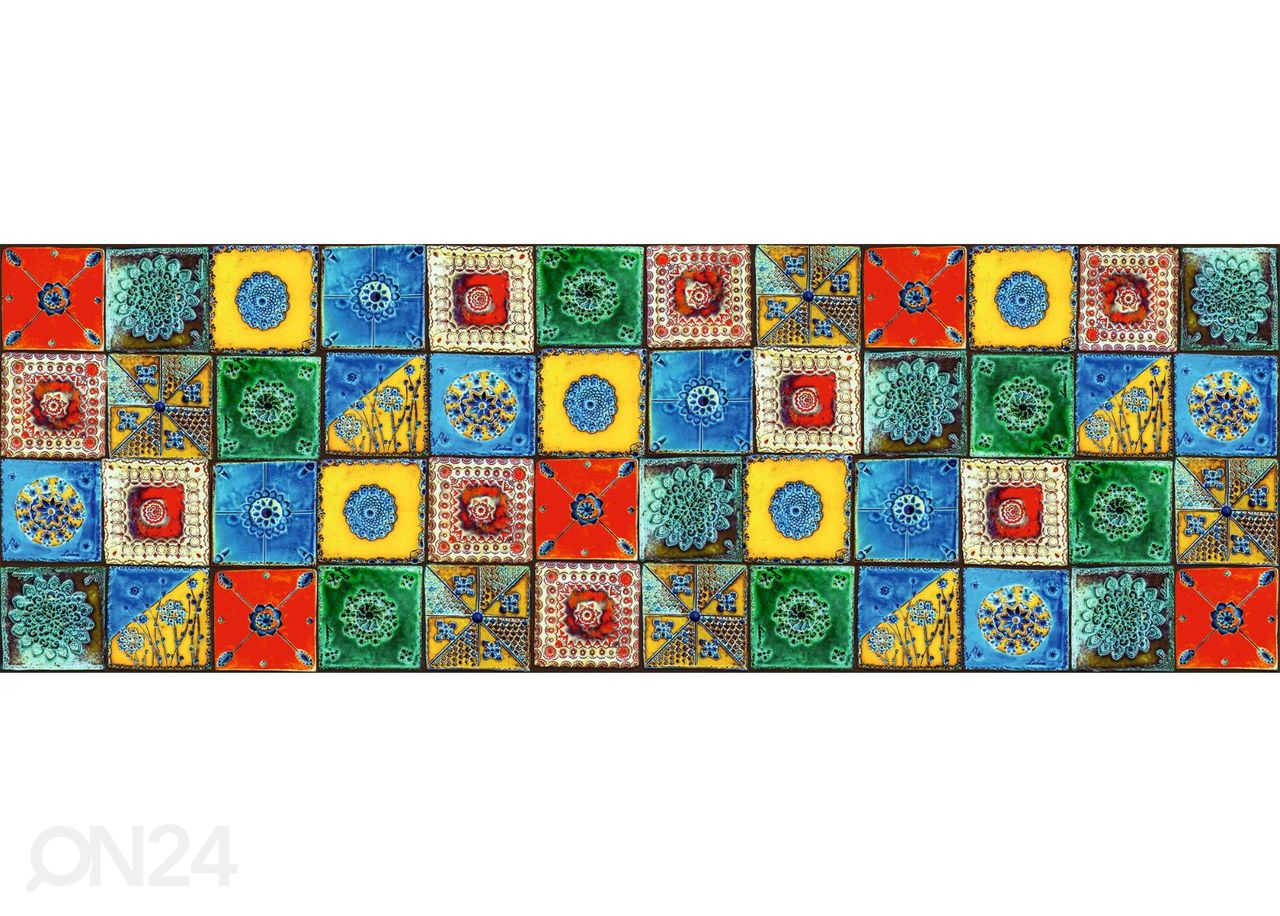 Keittiön välitilan tapetti Lisboa Tiles 180x60 cm kuvasuurennos