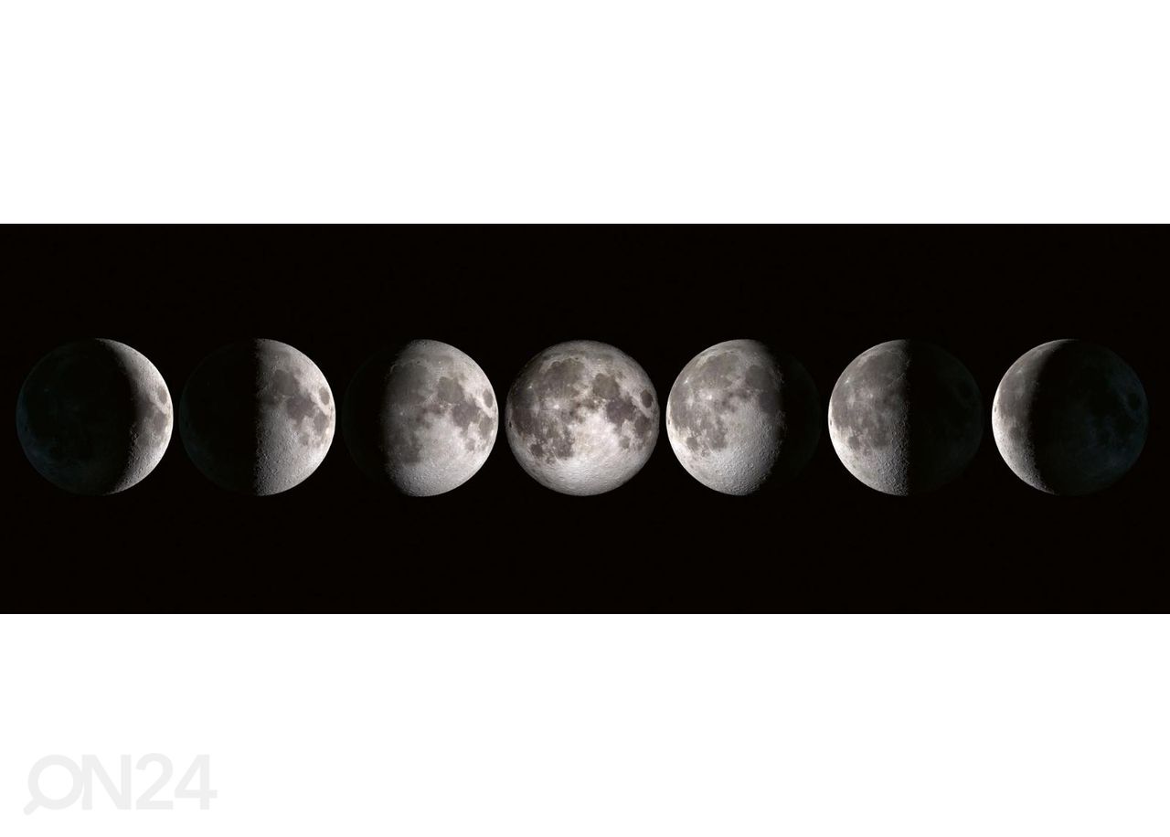 Keittiön välitilan tapetti Moon phases 180x60 cm kuvasuurennos