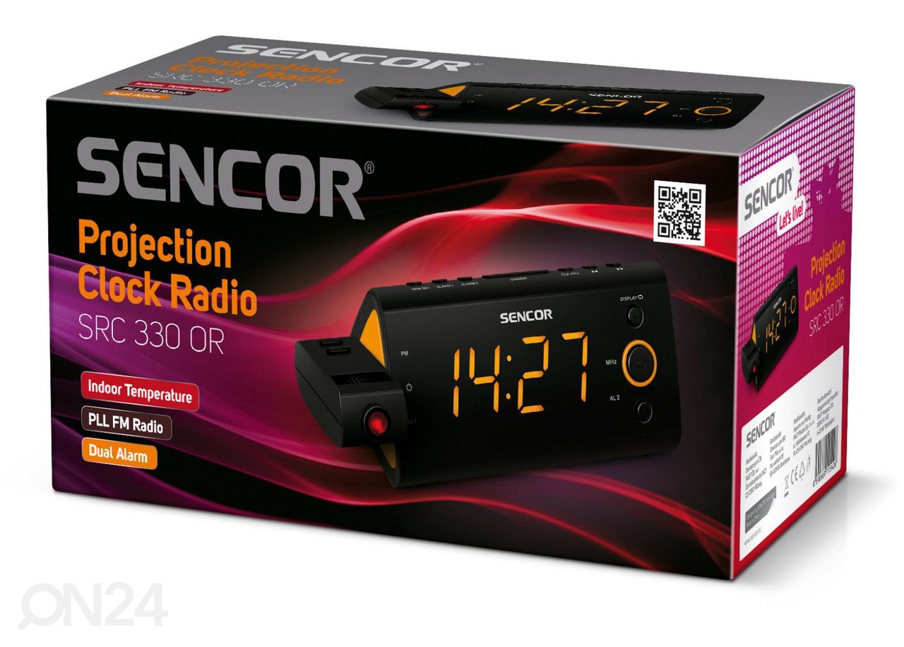 Kelloradio Sencor SRC330OR, musta/ oranssi kuvasuurennos
