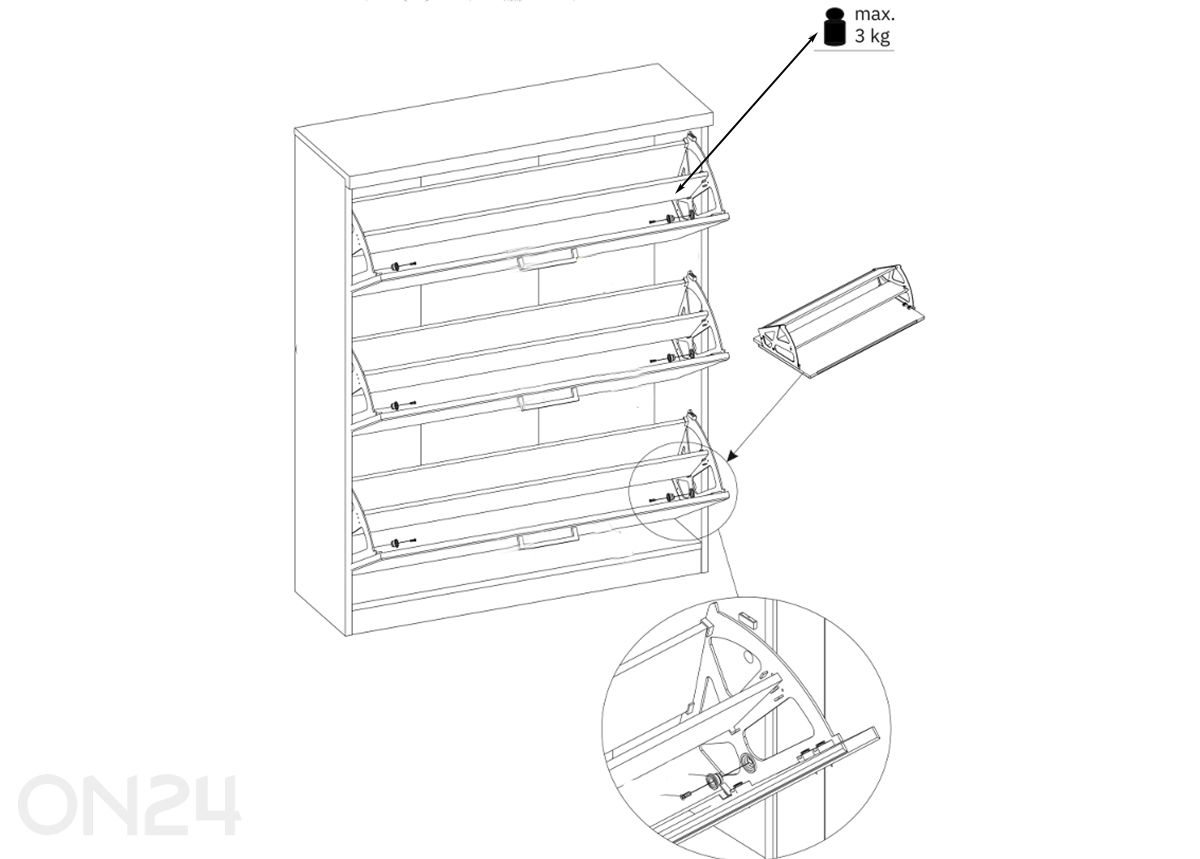 Kenkäkaappi Doorset kuvasuurennos