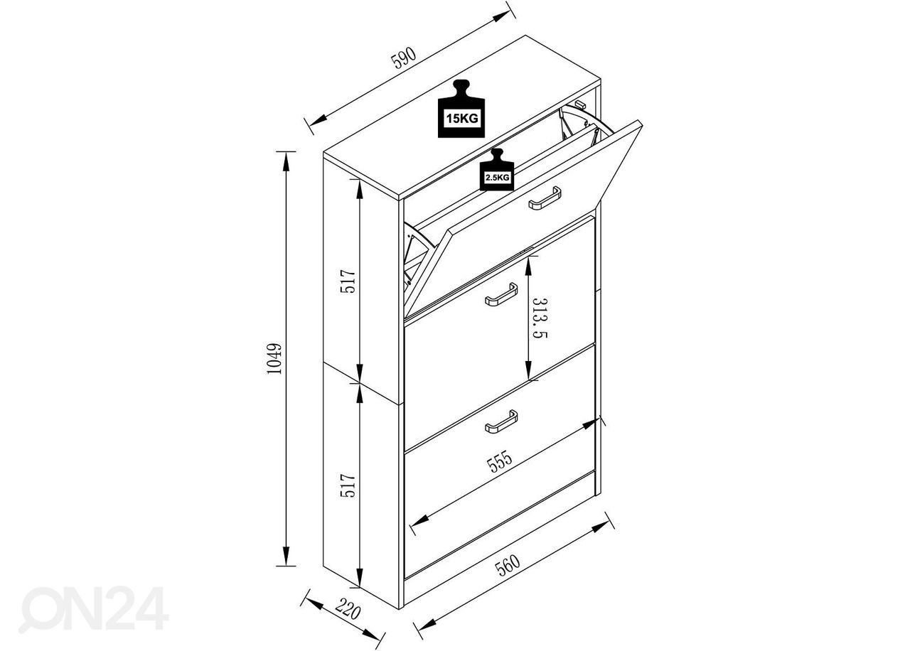 Kenkäkaappi Sipos L 59 cm kuvasuurennos