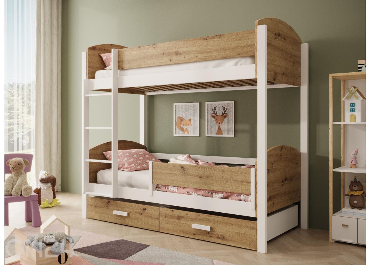 Kerrossänky turvalaidalla Jori 80x180 cm kuvasuurennos