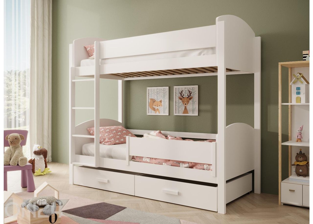 Kerrossänky turvalaidalla Jori 90x200 cm kuvasuurennos