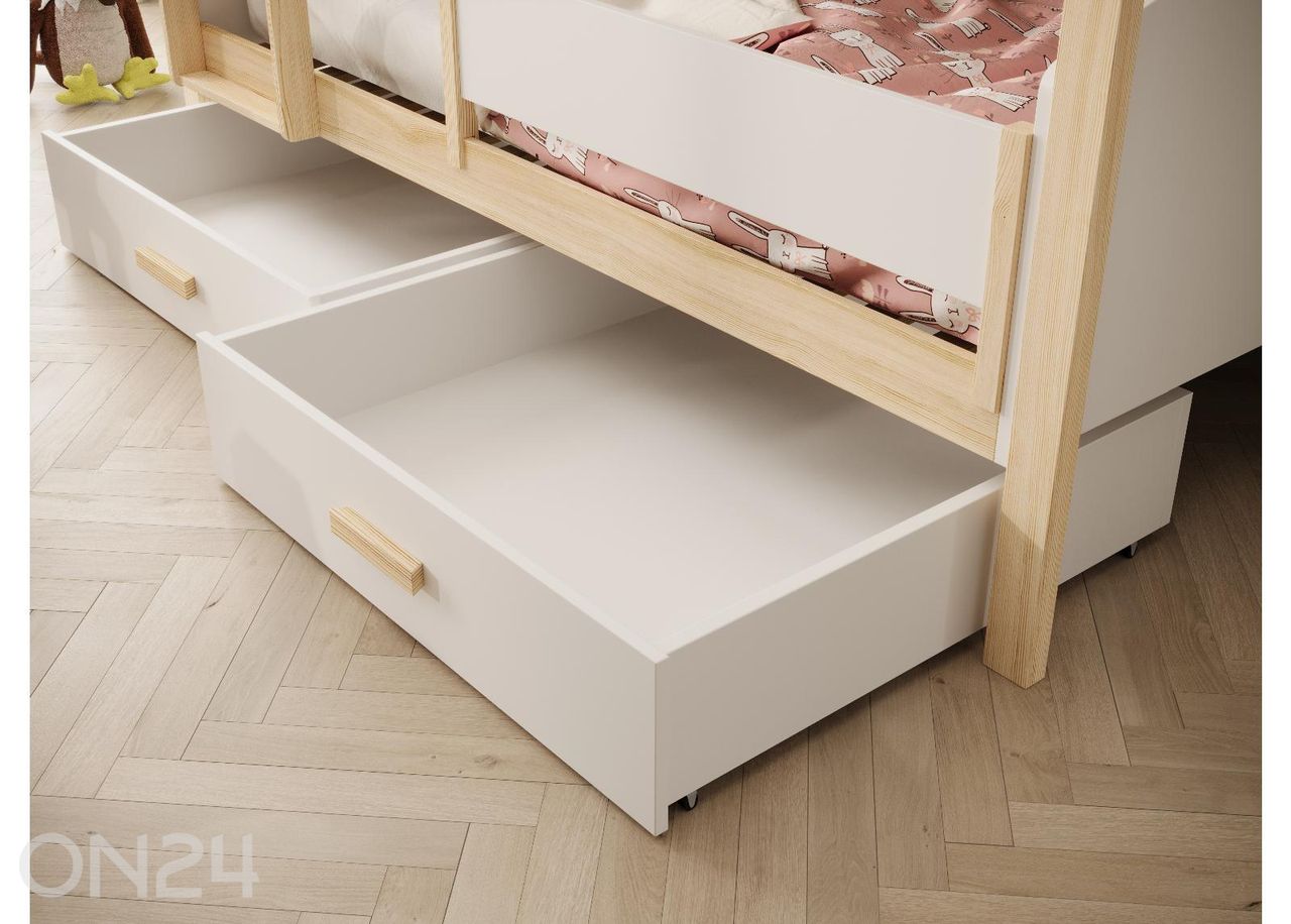 Kerrossänky turvalaidalla Jori 90x200 cm kuvasuurennos