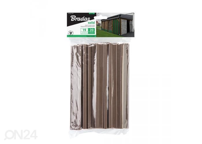 Kiinnikkeet Solid 120 0g/m², 19 cm puutarhanauhaan, ruskea kuvasuurennos