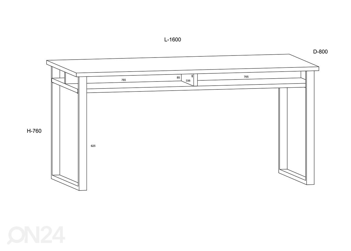 Kirjoituspöytä 160 cm kuvasuurennos