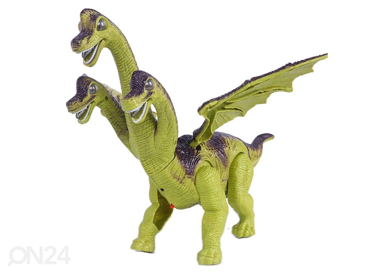 Kolmipäinen muniva dinosaurus ääni- ja valotehosteilla kuvasuurennos