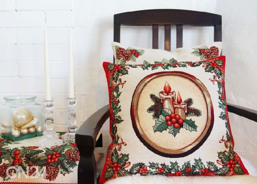 Koristetyyny Holly v.1 punainen 45x45 cm kuvasuurennos