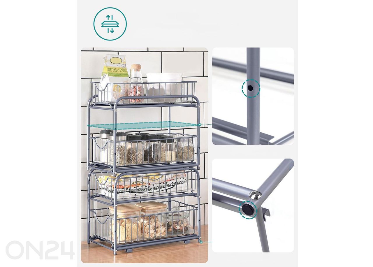 Koriteline keittiökaappiin kuvasuurennos