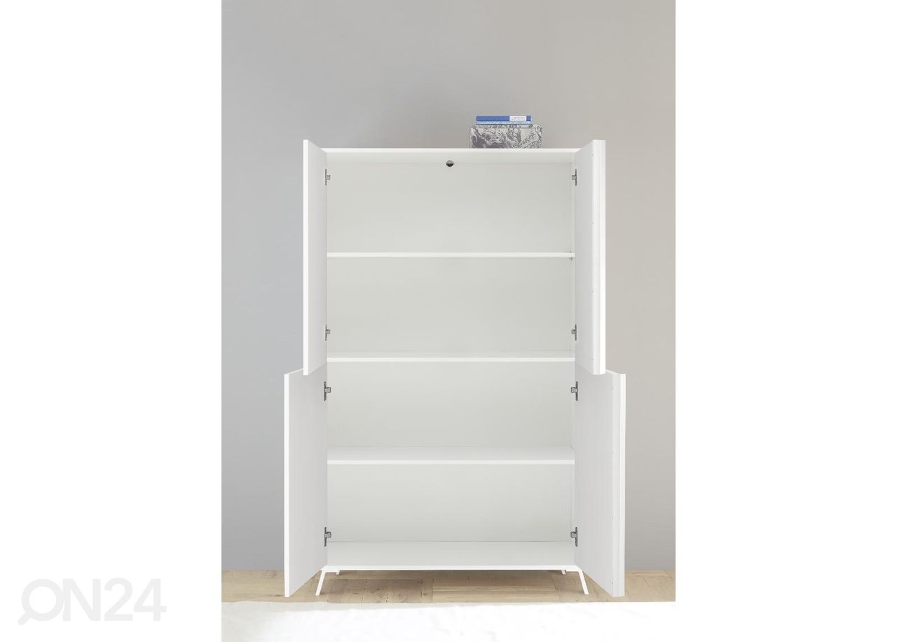 Korkea lipasto City 104 cm, valkoinen korkeakiilto kuvasuurennos