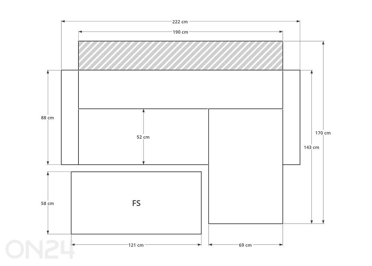Kulmasohva 1N2+rahi kuvasuurennos