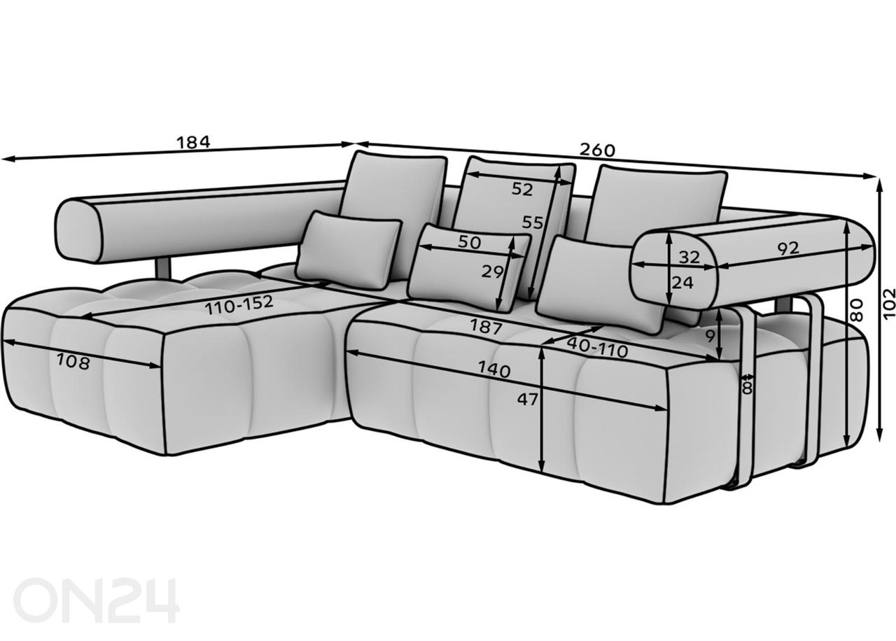 Kulmasohva Levvi kuvasuurennos