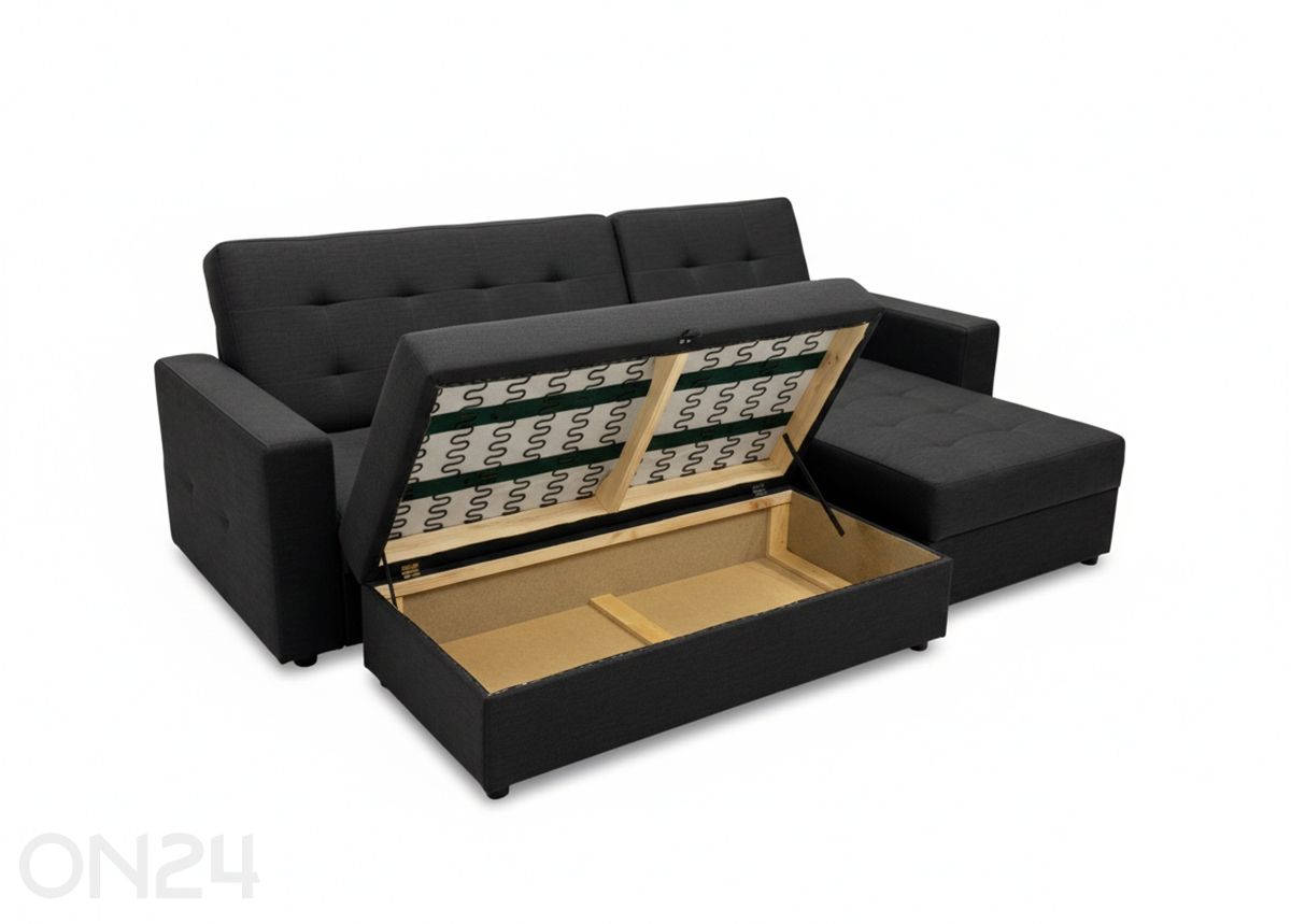 Kulmavuodesohva Claire + yöpöytä kuvasuurennos