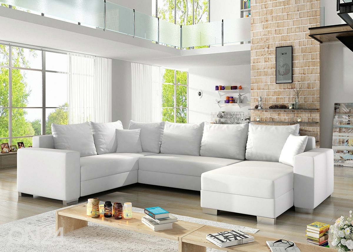 Kulmavuodesohva vuodevaatelaatikolla kuvasuurennos