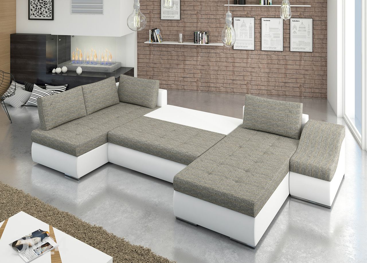 Kulmavuodesohva vuodevaatelaatikolla Giovanni kuvasuurennos