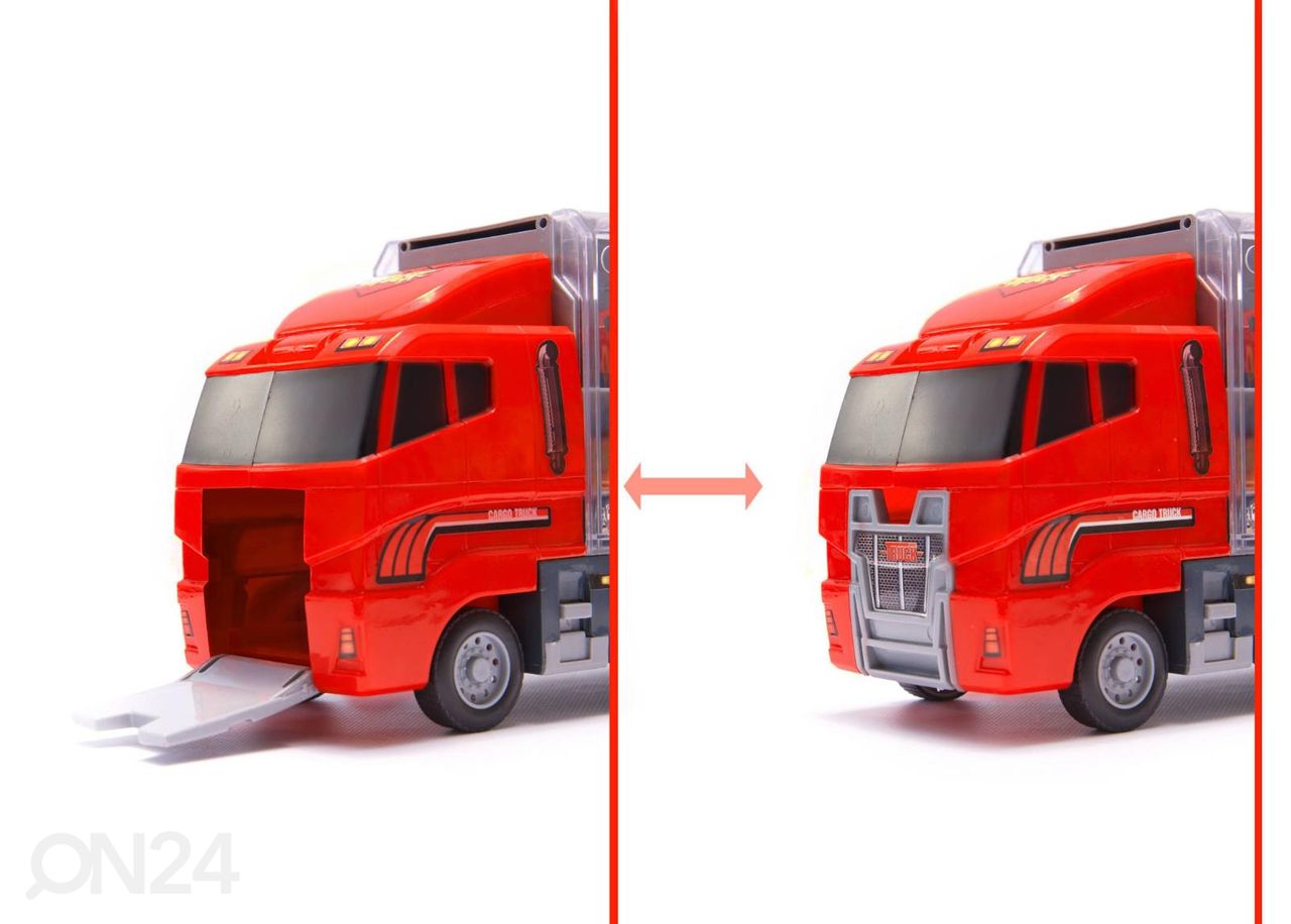 Kuorma-auto + 6 metallista pienoismalli autoa kuvasuurennos