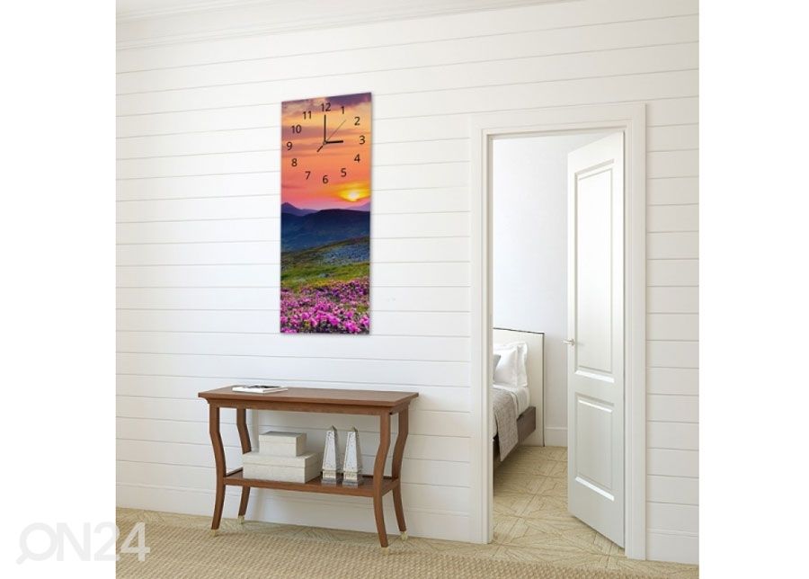 Kuvallinen seinäkello MOUNTAIN AT SUNSET kuvasuurennos