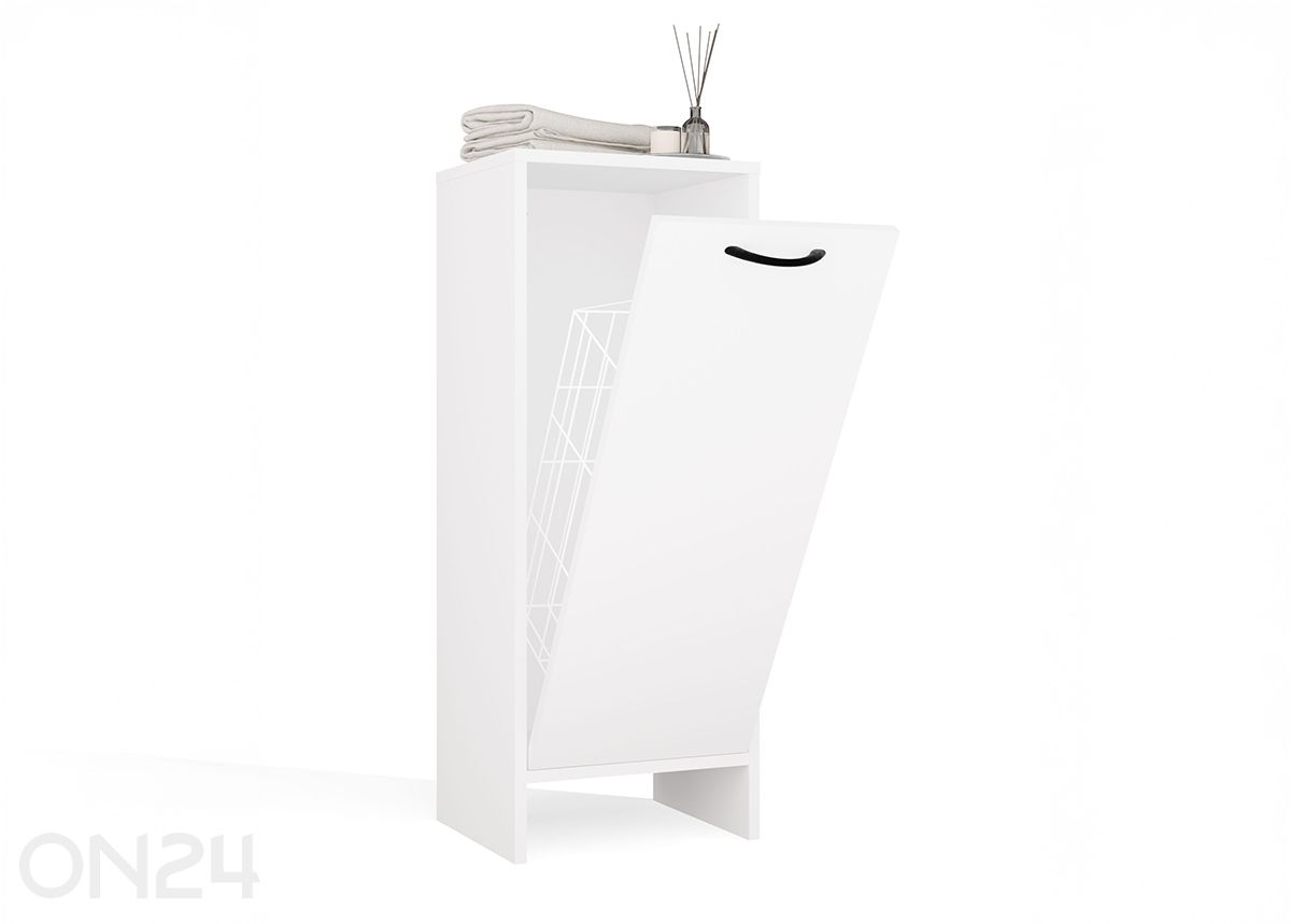 Kylpyhuoneen kaappi pyykkikorilla Nina kuvasuurennos