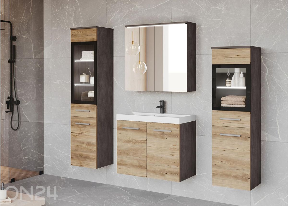 Kylpyhuoneen kokonaisuus Madrit II + LED kuvasuurennos
