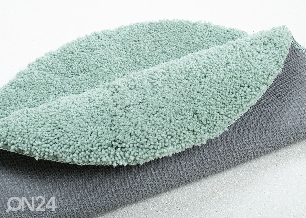 Kylpyhuoneen matto om Tailor Cozy Bath Uni Ø60 cm, mintunvihreä kuvasuurennos