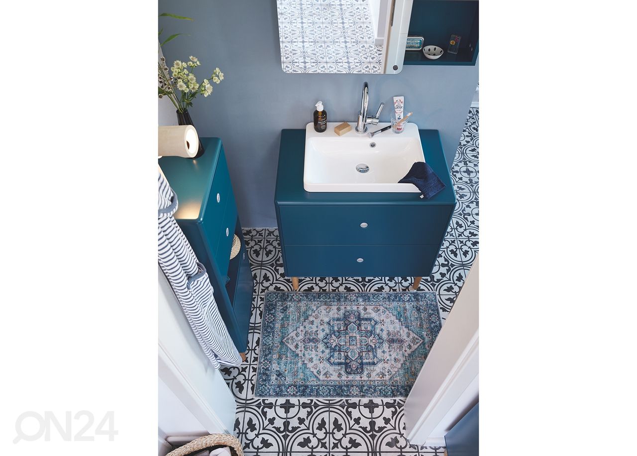 Kylpyhuoneen matto Tom Tailor Oriental Bath 60x100 cm, turkoosi kuvasuurennos