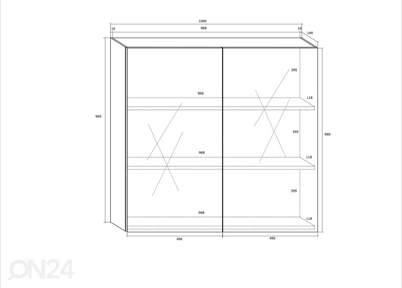 Kylpyhuoneen seinäkaappi 100 cm kuvasuurennos