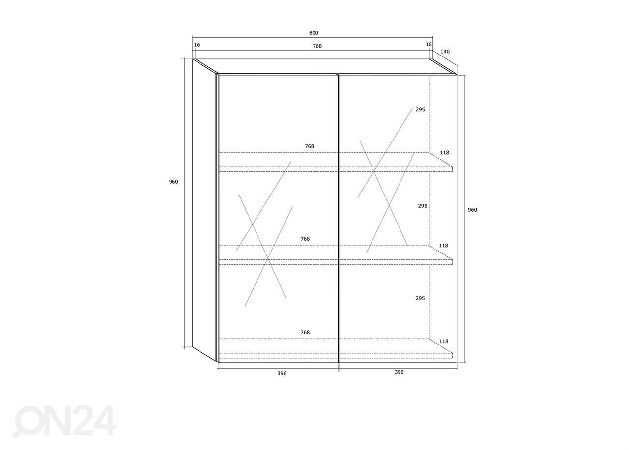 Kylpyhuoneen seinäkaappi 80 cm kuvasuurennos