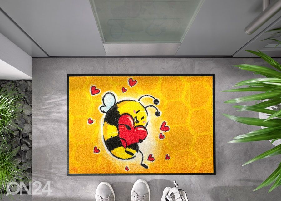 Kynnysmatto Bee in Love 50x75 cm kuvasuurennos
