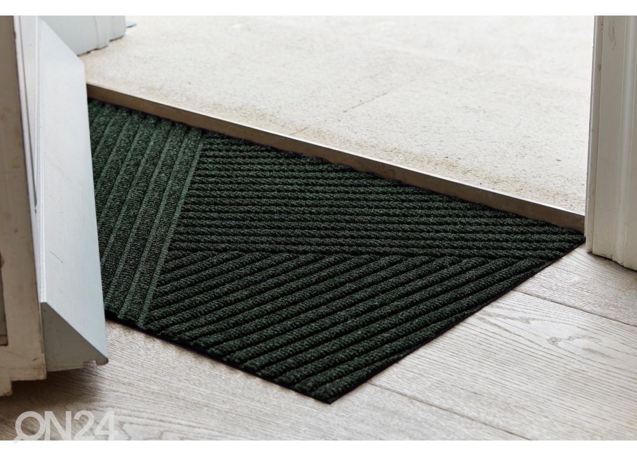 Kynnysmatto Dune Stripes midnight green 45x75 cm kuvasuurennos