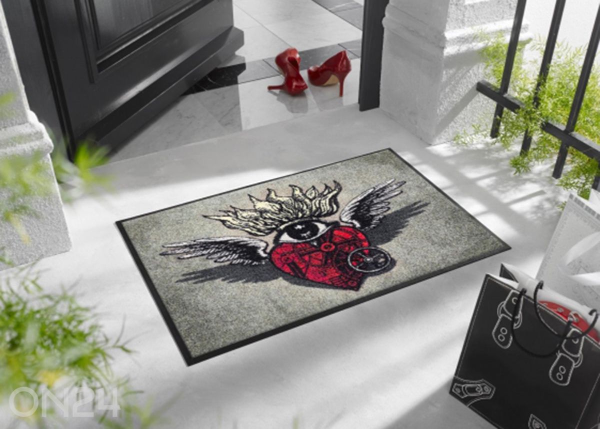 Kynnysmatto Flaming Heart 50x75 cm kuvasuurennos