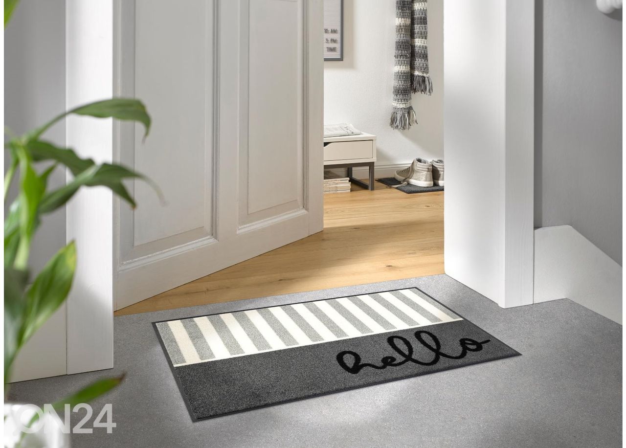Kynnysmatto Hello Stripes 50x75 cm kuvasuurennos