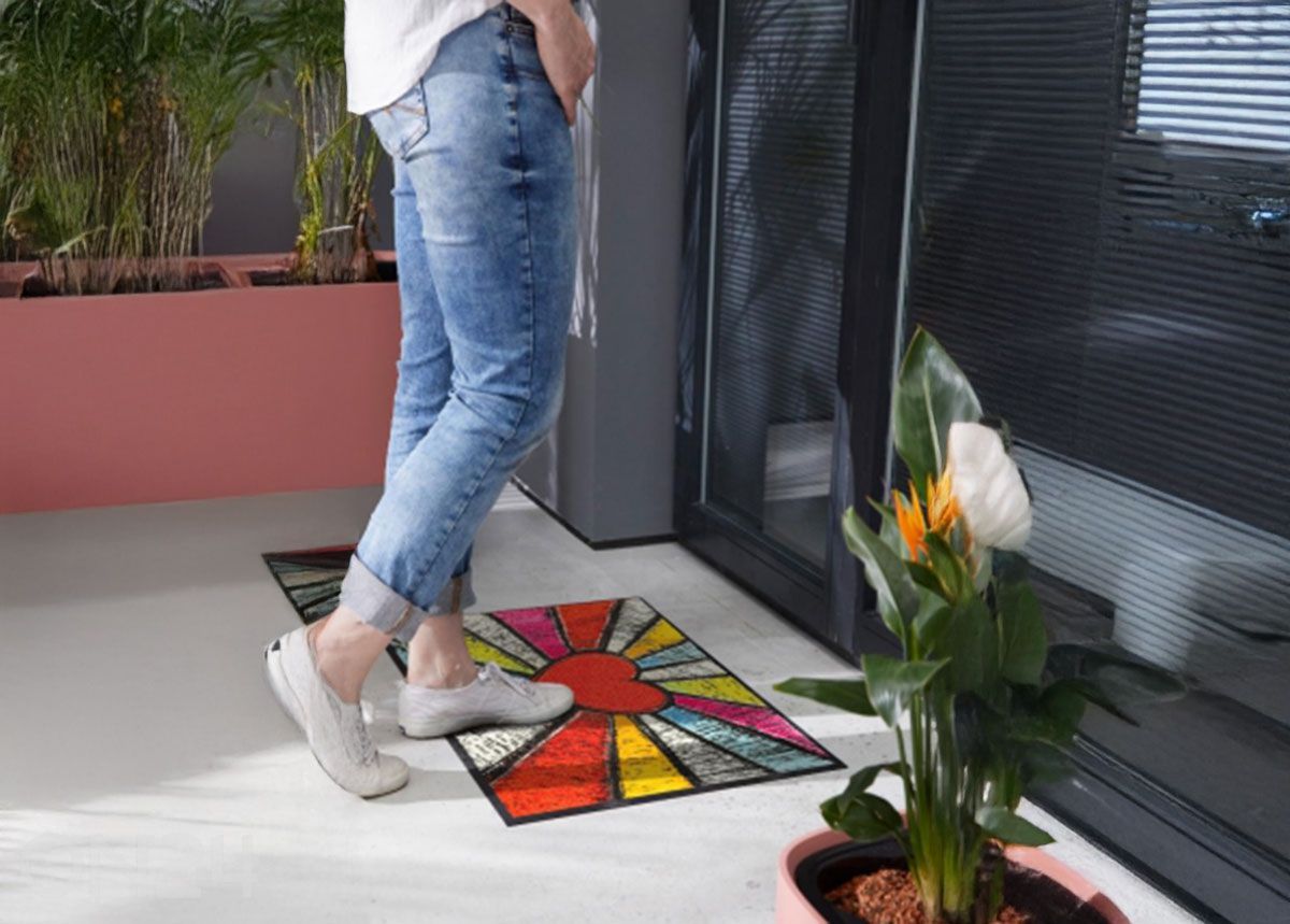 Kynnysmatto Pop Art Heart, 50x75 cm kuvasuurennos