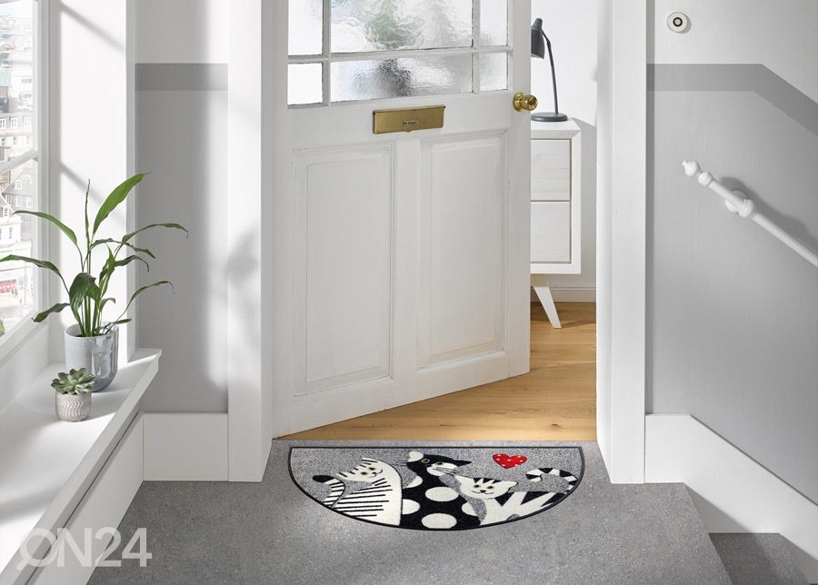 Kynnysmatto Round Cat Trio 50x85 cm kuvasuurennos