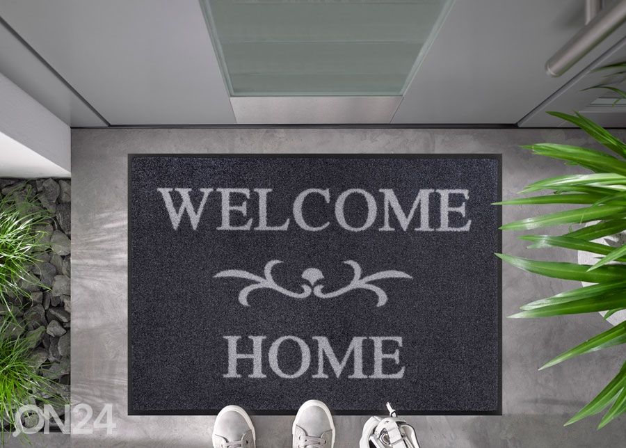 Kynnysmatto Welcome Home anthrazit 60x85 cm kuvasuurennos