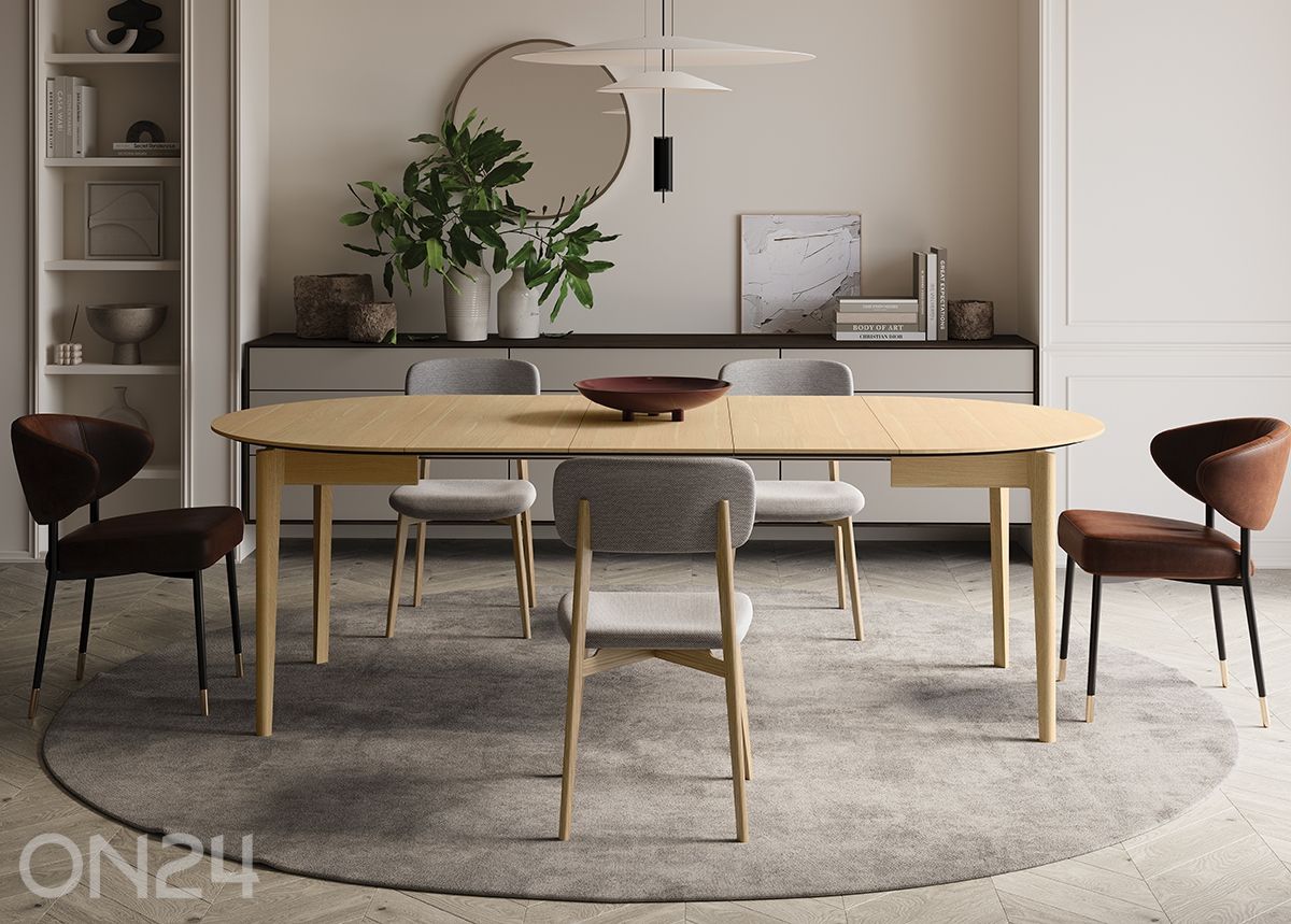 Laajennettava ruokapöytä Plot Ø 90x90/210 cm kuvasuurennos