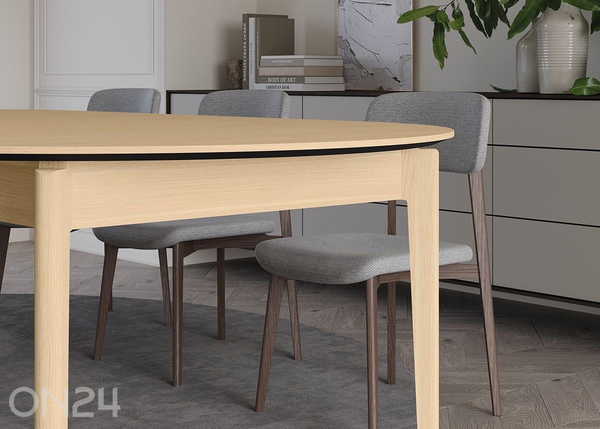 Laajennettava ruokapöytä Plot Ø120x120/240 cm kuvasuurennos