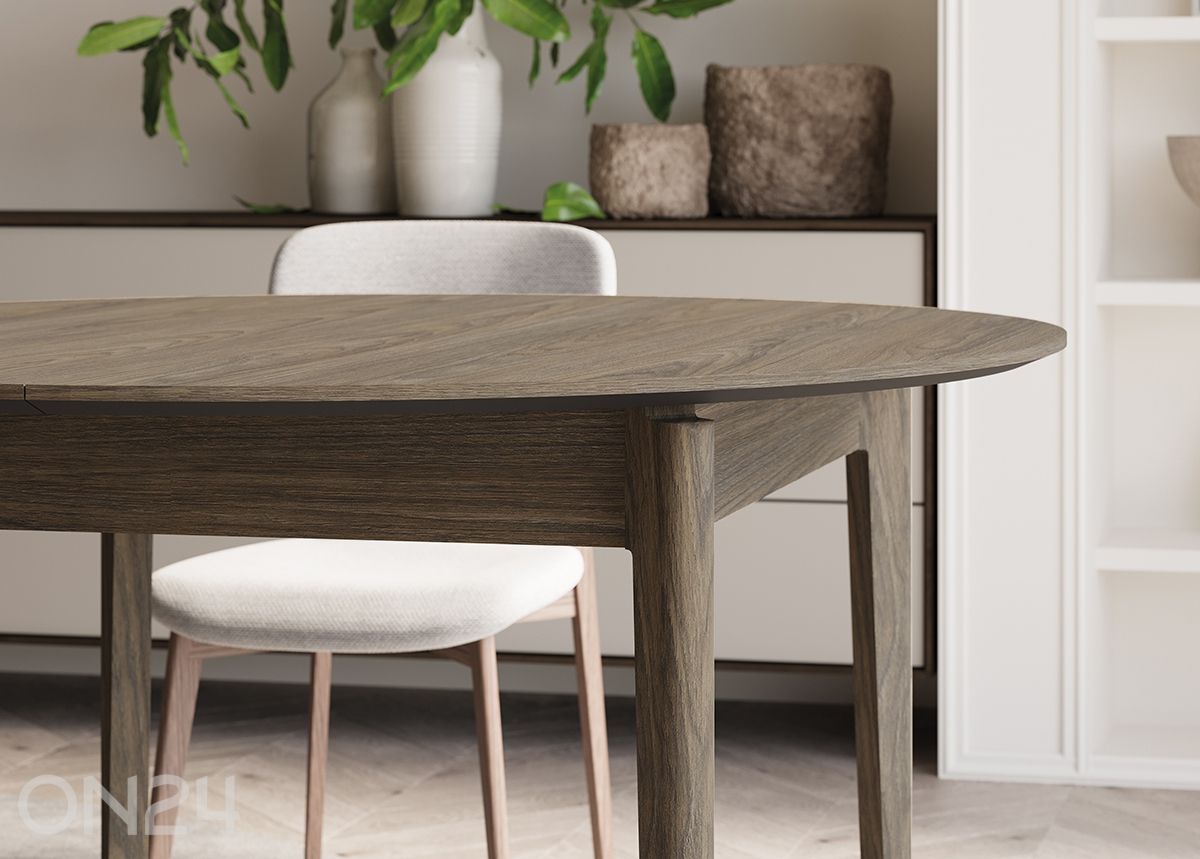 Laajennettava ruokapöytä Plot Ø120x120/240 cm kuvasuurennos