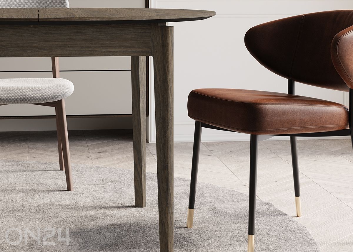 Laajennettava ruokapöytä Plot Ø120x120/240 cm kuvasuurennos