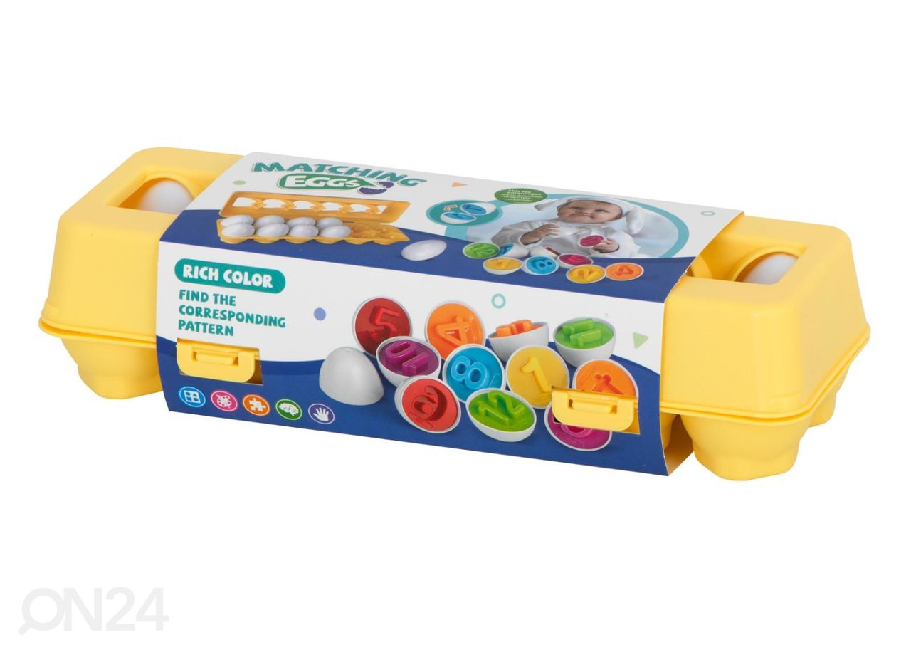 Lajittelupeli numeroituilla munilla 12 kpl kuvasuurennos