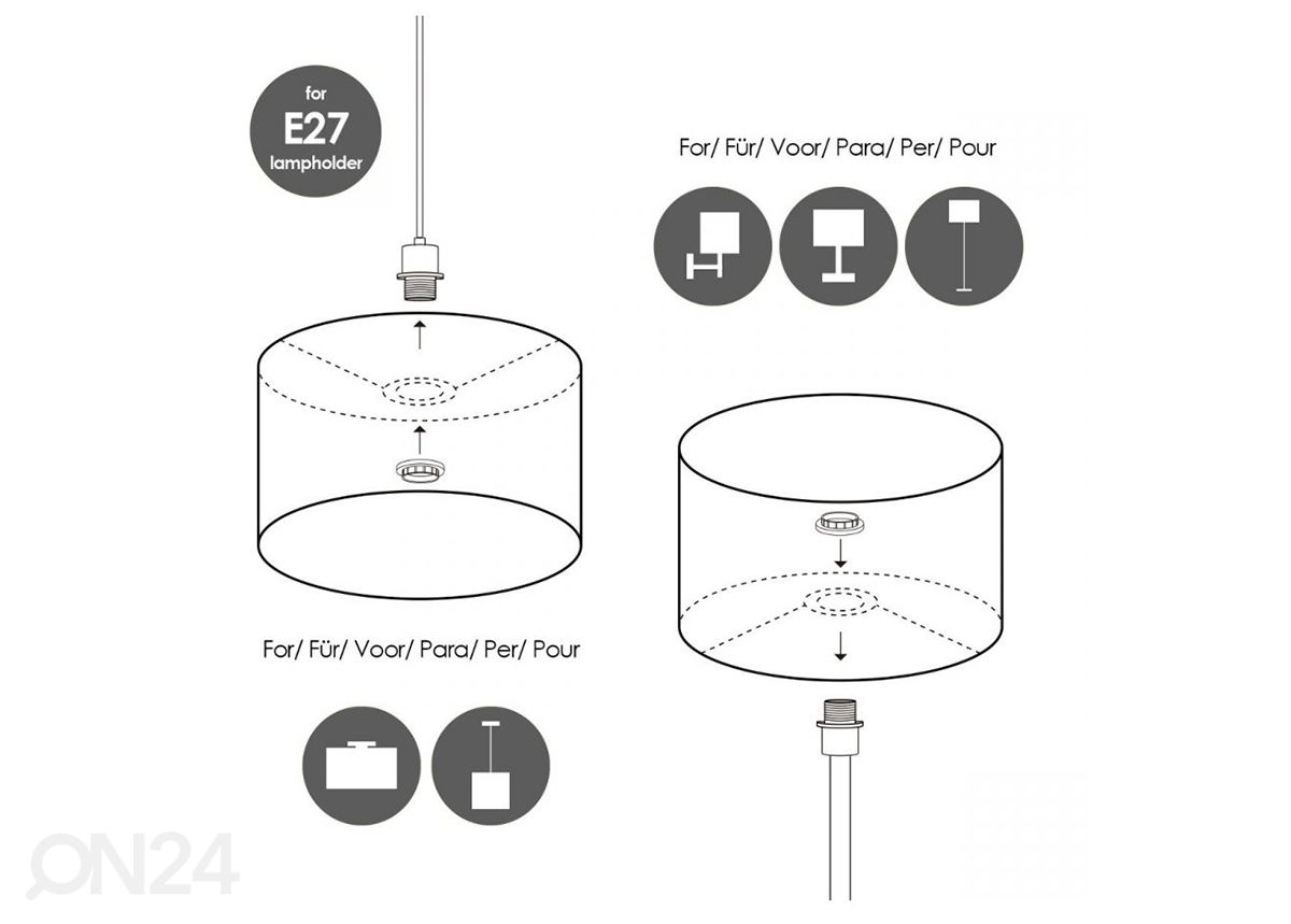 Lampunvarjostin Bling ⌀40xh22 cm kuvasuurennos